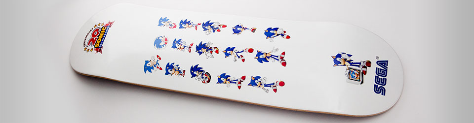 White Sega skateboard